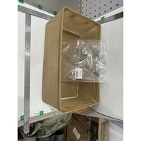 Cutie Depozitare Flippy, pentru Haine, lucruri, din Textil cu Cadru Metalic, Manere Laterale, forma Dreptunghiulara, 47 x 28 x 20 cm, volum 26 L, Kaki