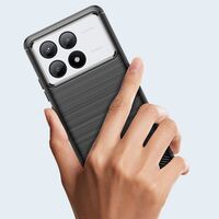 Husa de Protectie pentru Xiaomi Redmi Note 13C 5G, Flippy, Protectie 360, din TPU cu element de Carbon, Anti Alunecare, 1.8 mm, Negru