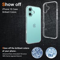 Husa de Protectie din Silicon, pentru Apple iPhone 16, PC, Antisoc, Rezistenta la Impact, Transparenta