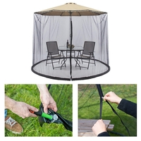 Plasa anti-tantari si insecte Flippy, pentru umbrela de soare, inaltime 2.4 m, diametru 3.8 metri, circumferinta negru
