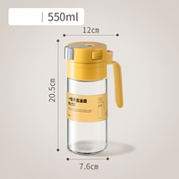 Dispenser pentru Ulei, Flippy, Deschidere si Inchidere Automata a Rezervorul, cu Inductie Gravitationala, 550 ml, 12x7.6x20.5 cm, Galben