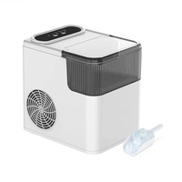 Masina de Facut Gheata, Flippy, din ABS, 12 kg/24h, Capacitate 500 g, 2 Marimi, Portabil, 39 x 23 x 28 cm, Automata, Alb