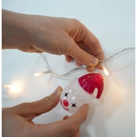 Set 10 Ornamente pentru Instalatie, Flippy, Atasare la Instalatia de Craciun, Design Festiv, Protectie Becuri Instalatie, Rezistente la Zapada, Interior/ Exterior, Model Clown