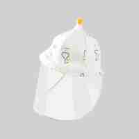 Palarie de Protectie pentru Bebelusi, Flippy, Model Ratuste, Pescareasca, de Primavara si Toamna, cu Masca si Fermoar, 48 cm, pentru 6-12 Luni, Alb