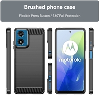 Husa de Protectie pentru Motorola Moto G04 5G / Moto G24 5G, Flippy, Protectie 360, din TPU cu element de Carbon, Anti Alunecare, 1.8 mm, Negru