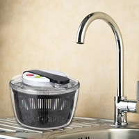 Uscator Manual pentru Salata si Verdeturi, Flippy, Plastic, 16x15x21 cm, Capacitate 3L, Negru