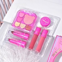 Set 6 Produse de Machiaj, KEVIN & COCO, Pink Bear, 16.2 x 16 x 2.5 cm