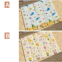 Covoras pentru Copii, Flippy, cu 2 Fete, Model Animale Marine/Exotice, din XPE+PE, Impermeabil, Antiderapant, Protectie Termica, +3 Luni, Pliabil, 150 x 200 x 1.5 cm, Multicolor