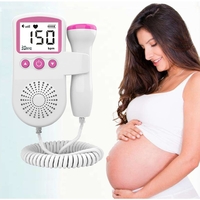 Monitor Fetal Doppler, Flippy, Monitorizare Sarcina, Ritm Cardiac, Ecran LCD 4.5 cm, 2 x Baterii AA (neincluse), Portabil, din ABS, 12.8 x 9.6 x 3 cm, Utilizare de la 9 Saptamani, Roz
