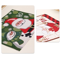 Servet de Masa, Flippy, Model Mos Craciun, Scris HoHoHo, Tematica Craciun, Prosop pentru Masa, Bumbac si Fibre Sintetice, 43x33 cm, Verde