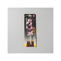 Lumanare Cifra 3, Flippy, Model Coroana cu Fundita, Pentru Tort, 6 x 2.5 cm Mov