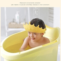 Viziera de Protectie Baie Pentru Copii, Fippy, Model Coroana, Dimensiune ajustabila, Durabil, Usor de curatat, Impotriva Samponului, pentru Ochi si Urechi, TPE+PP, Galbena
