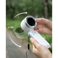 Mini Ventilator Portabil, Flippy, 5 Trepte de Viteza, Afisaj Digital, Incarcare USB, 5V, 2A, 5.95 x 5.2 x 17.2 cm, Alb