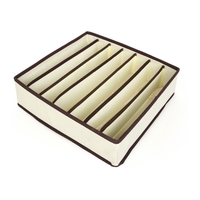 Cutie De Depozitare, Flippy, Pentru Lenjerie, Sosete Si Sutiene, Material Textil, 7 Compartimente, 32 x 32 x 10 cm, Culoare Bej