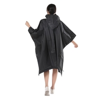 Pelerina de Ploaie, Flippy, pentru Adulti, EVA, Tip Poncho, Impermeabila, Rezistenta la Vant, Capse Laterale, 160 g, Negru