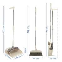 Set matura si faras cu coada, Flippy, Pentru uz casnic, Plastic/Otel, Maro/Bej, Depozitare verticala, 26x25.5x83 cm