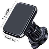Suport Auto pentru Telefon, Flippy, MagSafe, cu Magnet, Prindere Grila de Ventilatie, Detalii Fine, Rotativ 360 de Grade, Plastic Magnet Silicon, 5.1x3.9 cm, Negru