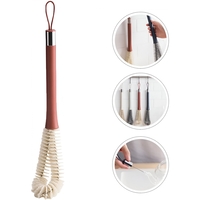 Perie de Curatat Pahare, Sticle, Biberoane, Flippy, cu Maner Lung, Uz Casnic, Silicon, Ergonomic, 3.9x5.4x38.5cm, Rosu
