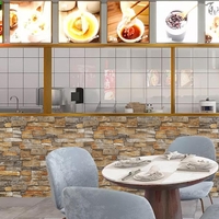 Set 10 Stickere de Perete, Flippy, Autoadezive, 70 x 77 cm, 2.5 mm Grosime, Suprafata Acoperita 5.3 mp, din PVC, Model Caramida, Galben