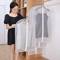 Set 5 Huse de Depozitare cu Fermoar, Flippy, pentru Haine, de Protectie, pentru Voiaj, Netesut, Rezistent la Praf, 60x80 cm, Transparent-Alb