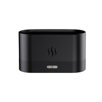 Difuzor de ulei esential cu flacara Flippy, aromaterapie, umidificator de aer, rezervor 180 ml, simulare efectelor de iluminare a flacarii, lumina veghe ajustabila, negru