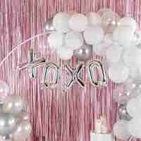 Balon Folie Metalizata Litera X, Flippy, 80 cm, Umflati cu Heliu sau Aer, Ambalaj Individual, Pai inclus, Argintiu