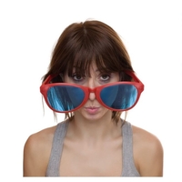 Ochelari Deghizare, Flippy, Marime Exagerata, din Plastic, 26 x 9 cm, Rosu