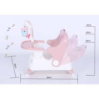 Scaun pentru Copii 2 in 1, Flippy, pentru Servit Masa si pentru Baie, Multifunctional, Pliabil, Portabil, din Plastic, Spatar Reglabil, 58 x 39 cm, Roz