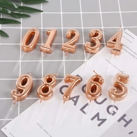 Lumanare de Tort, Flippy, Model Cifra 3, Party, 4.5 x 2.5 cm, din Parafina, Rose Gold