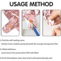 Balon din Folie Metalizata Flippy, Figurina Cifra, Tema Aniversare 80 cm, Ambalaj Individual, Pai inclus, Umflare cu Aer sau Heliu, Rose, Cifra 0