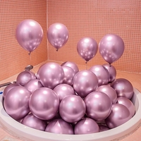 Set 10 Baloane din Latex Chrome, Flippy, Model Party, 23 cm, Mov, 2.2 g