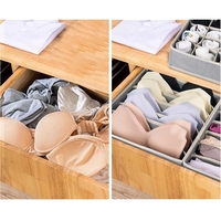 Cutie De Depozitare, Flippy, Pentru Lenjerie, Sosete Si Sutiene, Material Textil, 7 Compartimente, 32 x 32 x 10 cm, Culoare Gri