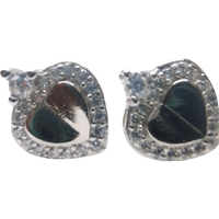 Cercei Argint 925 Inimioara cu o Piatra si Minizirconii