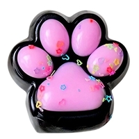 Jucarie Antistres Squishy, Flippy, cu Revenire Lenta, Squeeze Pinch Family, Model Labuta de Pisica, 6.8x6.2 cm, 55g, Ambalaj Transparent, Roz Deschis