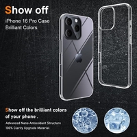 Husa de Protectie din Silicon, pentru Apple iPhone 16 Pro, PC, Antisoc, Rezistenta la Impact, Transparenta