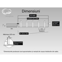 Instalatie Craciun, 20 m, 200 Led-uri ,Liniara, Alb rece, 8 jocuri de lumini, Transformator, Interconectabila, Prelungitor 5 m inclus, Fir Verde, Flippy