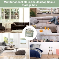 Suport pentru Servetele, Flippy, Cutie Multifunctionala, Design Minimalist, ABS, cu Suport pentru Obiectele Personale, pentru Birou, 21x15x13 cm, Verde