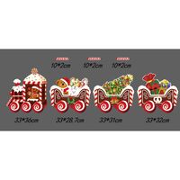 Decoratiune de Craciun, Flippy, pentru Gradina, Tip Trenulet, 4 Figurine + Bete de Infipt in Pamant, din Plastic, Impermeabil, Model Tren cu Omul Briosa, Multicolor