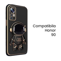 Husa de Protectie 2 in 1, Flippy, Husa de Protectie pentru Honor 90, Model Astronaut, Husa cu Suport, din TPU, Negru