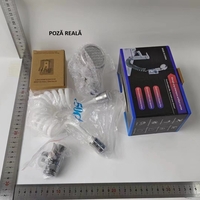 Set Extensie de Dus, Flippy, pentru Baterie Baie sau Bucatarie, 4 Piese, Filtru de Ioni Negativi, Furtun Flexibil de 1.5 Metri, Argintiu