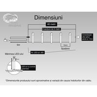 Instalatie Craciun, 40 m, 400 Led-uri ,Liniara, Albastru, 8 jocuri de lumini, Transformator, Interconectabila, Prelungitor 5 m inclus, Fir Transparent, Flippy