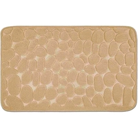 Covoras pentru Baie Antiderapant, Flippy, Uscare Rapida, Model 3D Piatra, 40x60 cm, Bej