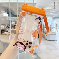 Husa subacvatica Fruity Waterproof Flippy, Snowproof, Universala, Impermeabila, cu Snur, pentru telefon sau documente, Orange Girl 2, Oranj