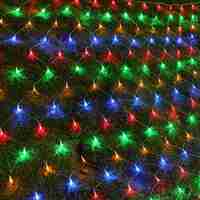 Instalatie Craciun, Tip Plasa, IP 44, 10 x 1 m, 400 LED-uri, Multicolor, 8 jocuri de lumini, Transformator fara telecomanda, Interconectabila, Prelungitor 3 m inclus, Fir transparent, Flippy