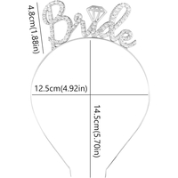 Coronita pentru Mireasa, Flippy, Model Bride, cu Cristale, Marime Universala, 12.5 x 14.5 cm, Alb