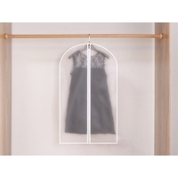 Set 5 Huse de Depozitare cu Fermoar, Flippy, pentru Haine, de Protectie, pentru Voiaj, Netesut, Rezistent la Praf, 60x100 cm, Transparent-Alb