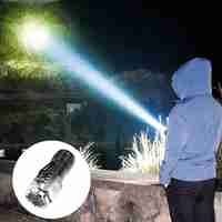 Lanterna cu 3 Nuclee Led, Flippy, Incarcare USB, Autonomie 4-20h, Raza Maxima 100-200 m, 5W, 4 x 4 x 9 cm, Suport de Agatat, Fund Magnetic, Argintiu