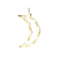 Decoratiune de Craciun Luminoasa in forma de Luna, 18.5x12 cm, cu Ventuza, Alb Cald, Flippy
