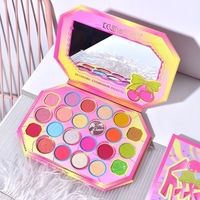 Paleta de Machiaj, KEVIN & COCO, Pink Cherry, Fard de Pleoape, 22 culori, 19 x 13.7 x 1.3 cm