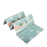 Covoras pentru Copii, Flippy, cu 2 Fete, Model Balene/Iepurasi, din XPE+PE, Impermeabil, Antiderapant, Protectie Termica, +3 Luni, Pliabil, 180 x 200 x 1.5 cm, Multicolor